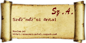 Szénási Antal névjegykártya